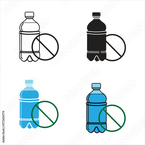 BOTTLE-SHAPED PLASTIC FREE ICON SYMBOL