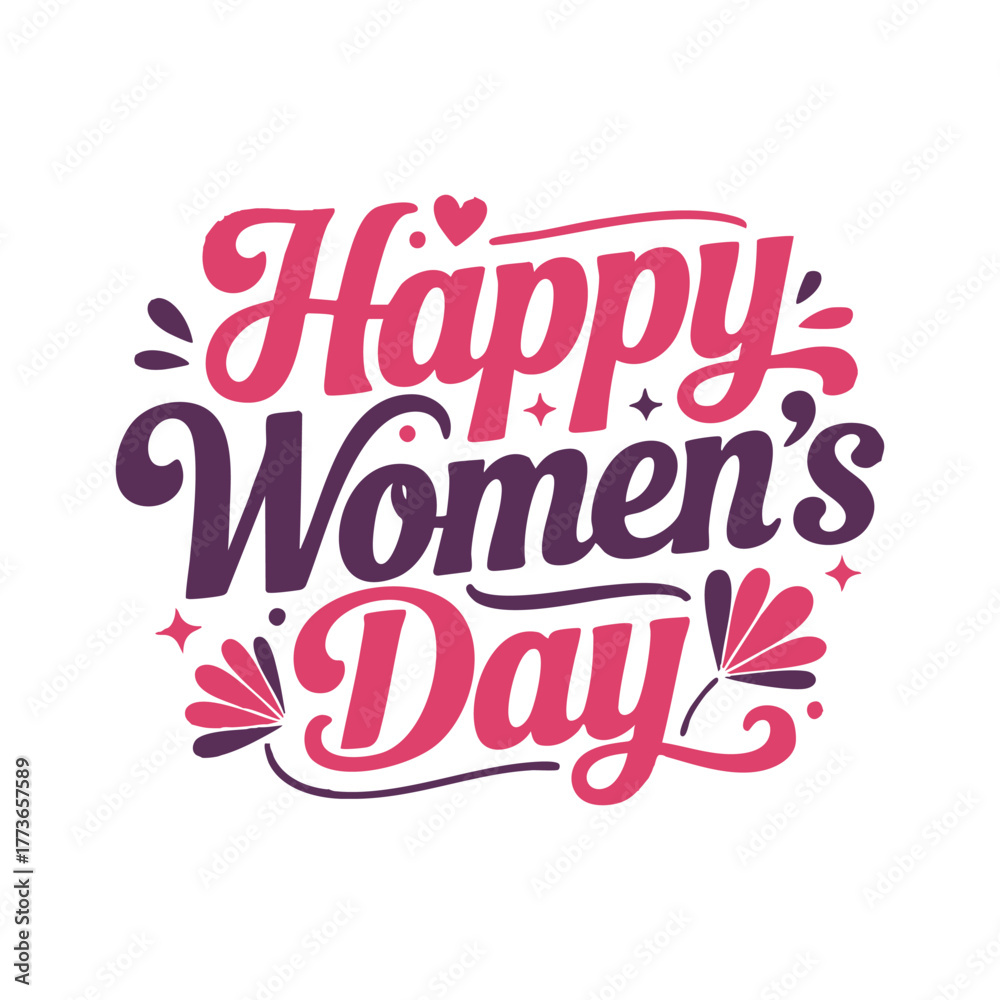 Obraz premium Happy Women's Day Typography Design