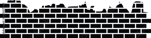 Brick wall silhouette vector for construction, Architecture, and urban design concepts on transparent background