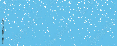 Winter Snowflakes And Falling Snow On Blue Background, Festive Christmas And Holiday Season Frosty Backdrop For Greeting Cards And Digital Design, Vector Illustration