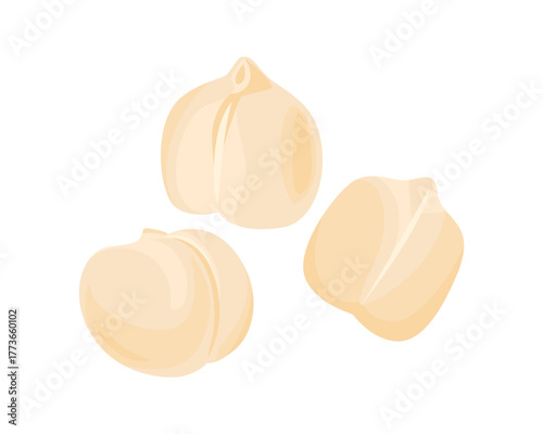 Chickpeas isolated on white background. Vector cartoon flat illustration. Food icon.
