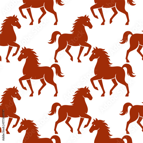 Chinese New Year of the Horse seamless pattern.