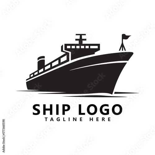 Cruise ship logo template