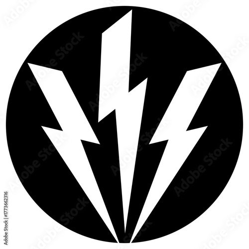 Aggression black icon on a transparent background. Vector symbol of anger, violence, and impulse control disorder, represented by a sudden lightning strike