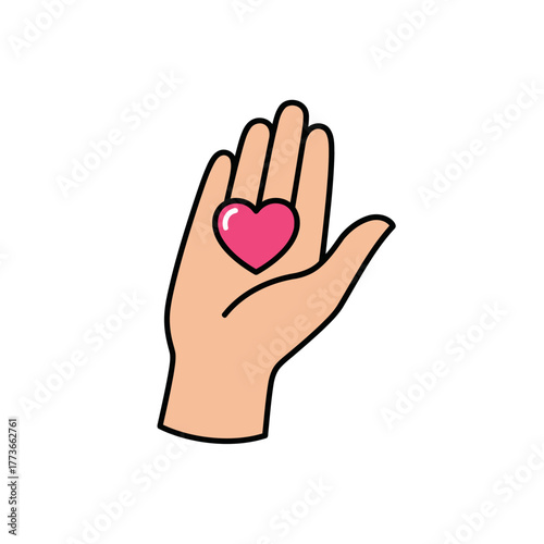 Heart in Hand Love Icon