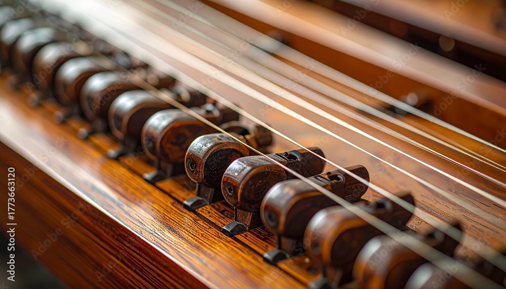 Naklejka premium Close-up of a traditional string instrument