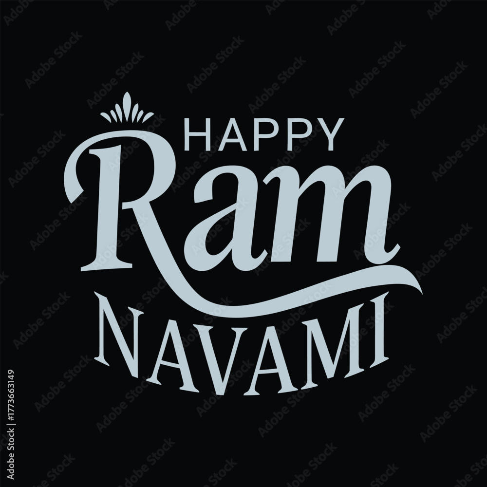 Obraz premium Happy Ram Navami Festival Greeting Typography .