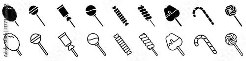 Candy icon vector set. sweet illustration sign collection. christmas symbol.