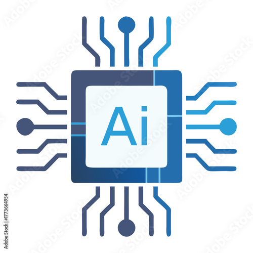 Artificial intelligence chip icon isolated on white background symbolizes the integration of ai into hardware, representing advanced technology and machine learning capabilities
