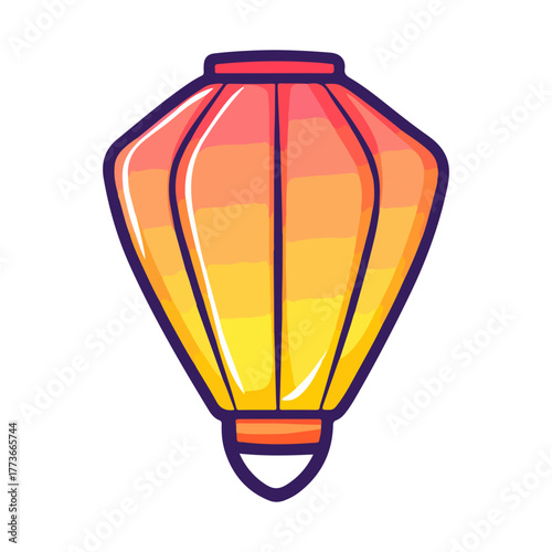 A sky lantern, Asia, festival, Lantern Festival, transparent background, vector.
