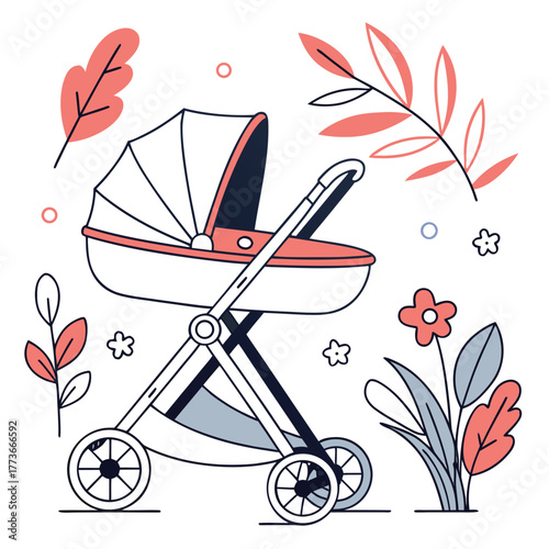 A useful modern flat vector illustration of a baby changing table, complete with drawers for nursery storage and child care concepts.