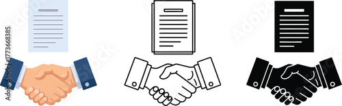 Business deal handshake agreement contract partnership concept
