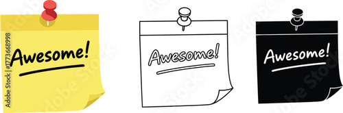 Awesome sticky note vector illustration set for designers