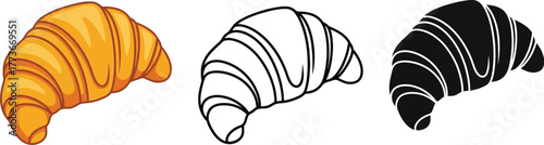 Delicious croissant illustration bakery pastry french breakfast