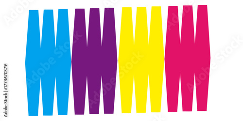 Colorful shopping bags on white background featuring a vector illustration of a clothing collection for fashion design