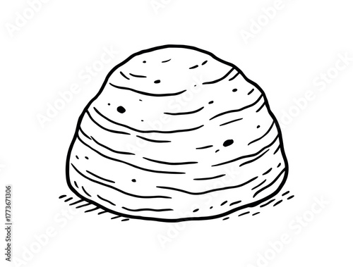 hand drawn cute doodle style sandstone boulder vector line illustration line isolated on white background