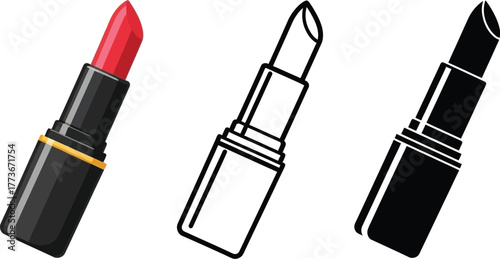 Lipstick makeup beauty product cosmetic vector illustration