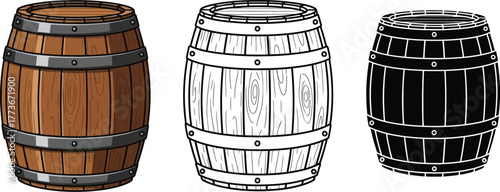 Barrel vector illustration wooden barrel drawing barrel art