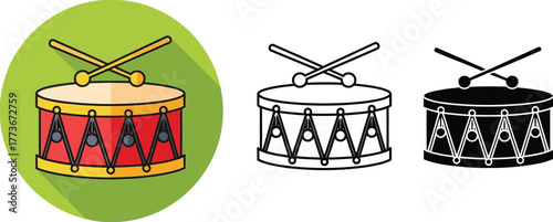 Drum set vector illustration musical instrument percussion