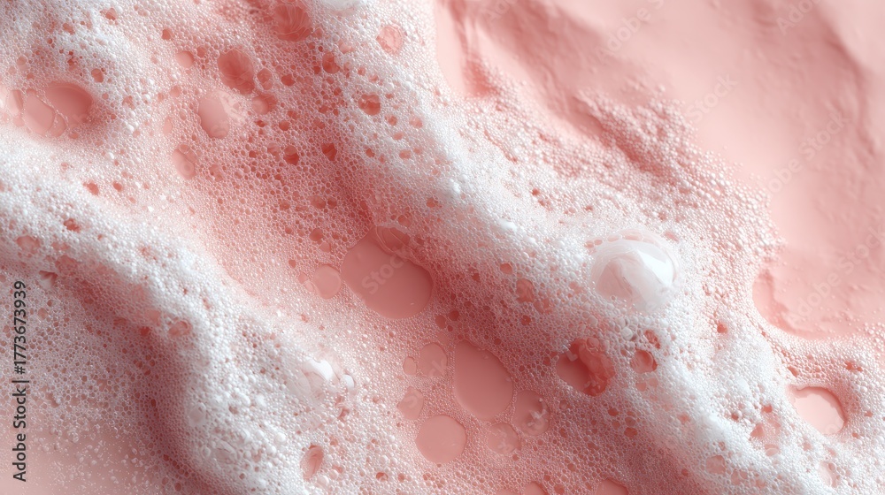 Fototapeta premium Soft and foamy texture creating a calming pink background perfect for various creative projects or design elements