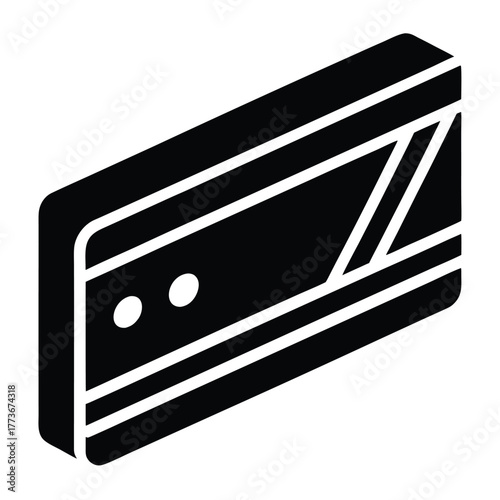 stylized icon of a credit card with holographic gl