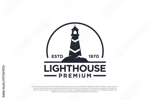 lighthouse logo design unique style Premium Vector Part