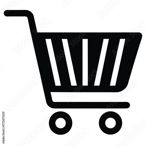 vector icon of a shopping cart  e commerce market