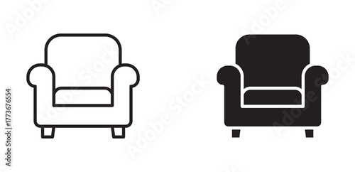 Armchair icon, sofa icon , vector illustration . 