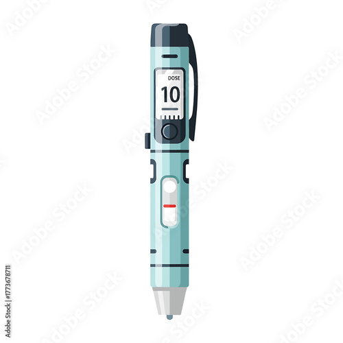 Insulin Pen Illustration Medical Device for Diabetes Management