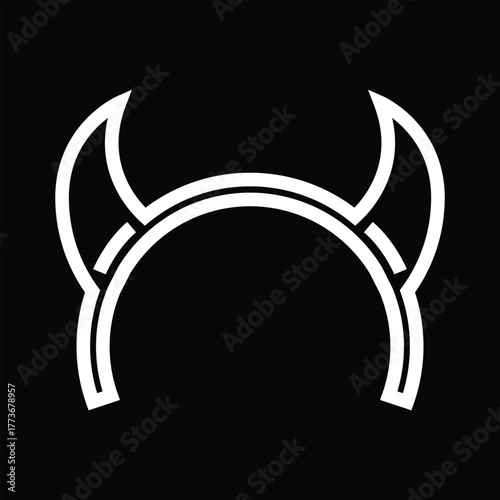Devil horn headband outline Halloween vector