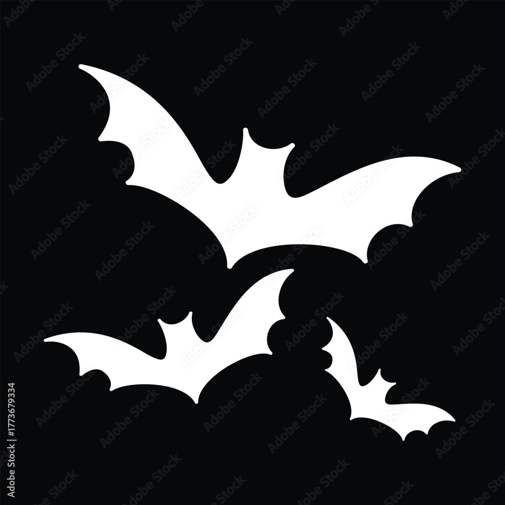 Naklejka premium Flying bats Halloween vector illustration