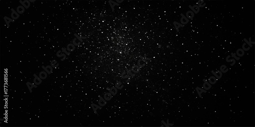 Falling snowflakes on black starry night sky abstract winter particles