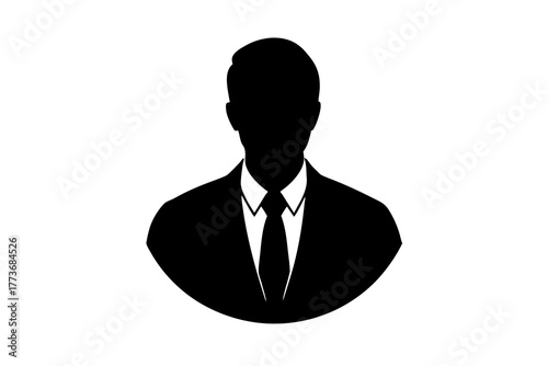 Professional man in suit and tie silhouette representing business person executive or anonymous individual