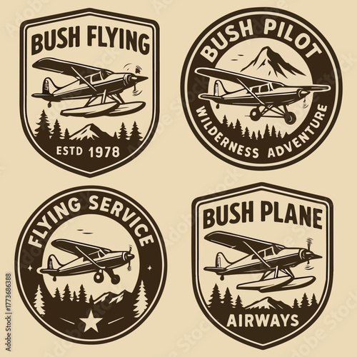 Set of vintage badges and labels