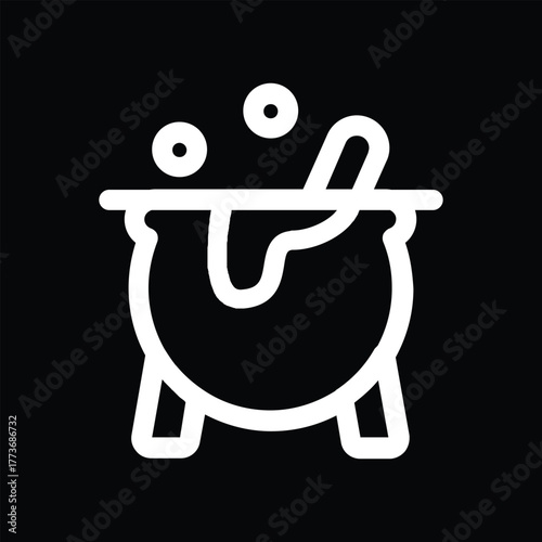 Witch cauldron Halloween icon vector illustration