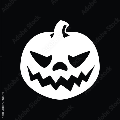 Angry jack-o'-lantern Halloween vector illustration
