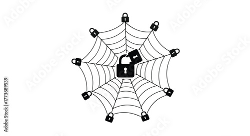 Secure online data protected by a digital web of locks