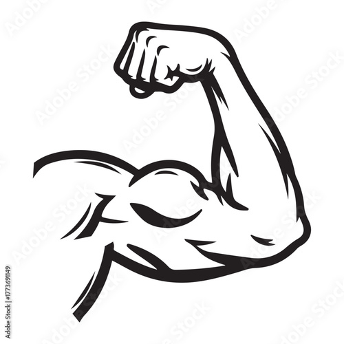 Arm biceps icon vector
