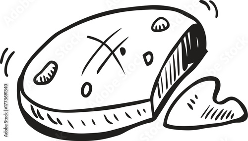 Whimsical hand drawn pumpkins and magical cubes illustration