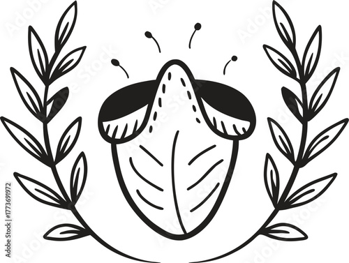 Solid black background, abstract design element for overlay