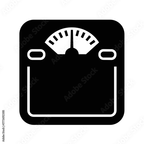 A weight scale icon that represents body mass index measurement for diet fitness and health balance