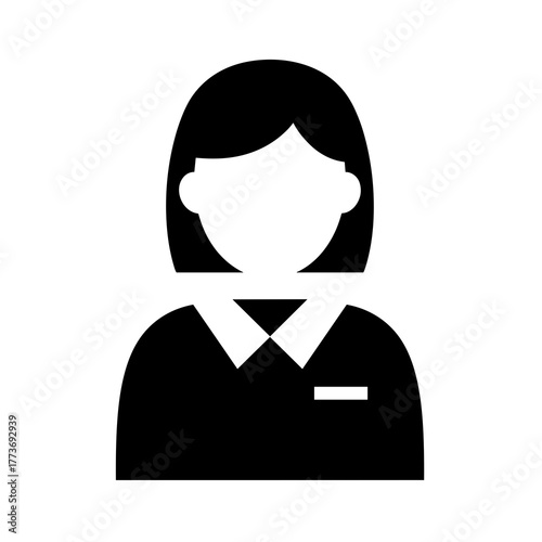 A vector silhouette of a businesswoman, perfect for user profiles, avatars, and professional presentations