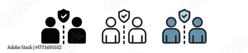 partner respecting boundaries line icon on white background Black silhouette flat icon outline icon and colored icon style three minimal vector icon style