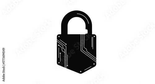 Digital padlock symbol representing cybersecurity and data protection