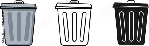 Trash can icons vector illustration waste bin graphic design