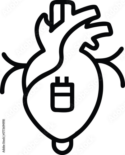 Bio-Energy Heart Battery Icon