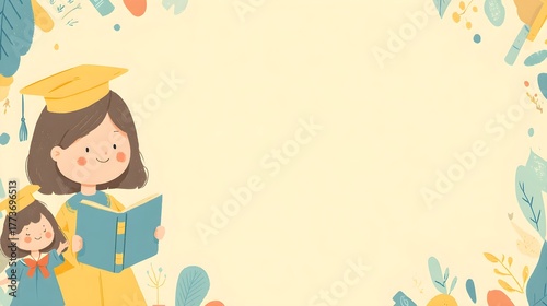 Graduation celebration illustration