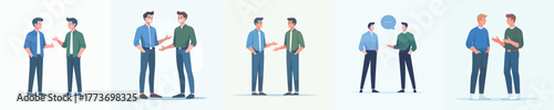 vector of two man talking and tolerating each other