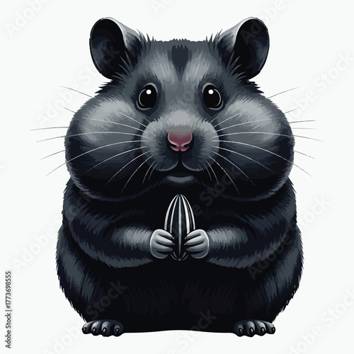 Hamster silhouette vector illustration on white background 