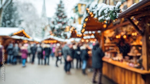 Wallpaper Mural Soft blurred winter wonderland background with frosty snow and cold atmosphere. Torontodigital.ca